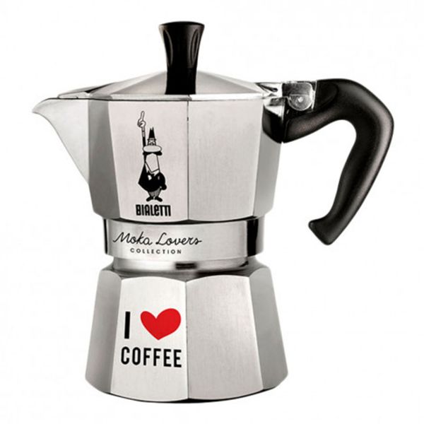 Bialetti Moka Express Moka Lovers Collection Silver